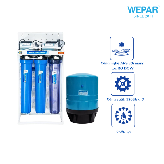 Máy lọc RO bán công nghiệp 120 lít/giờ, bổ sung khoáng