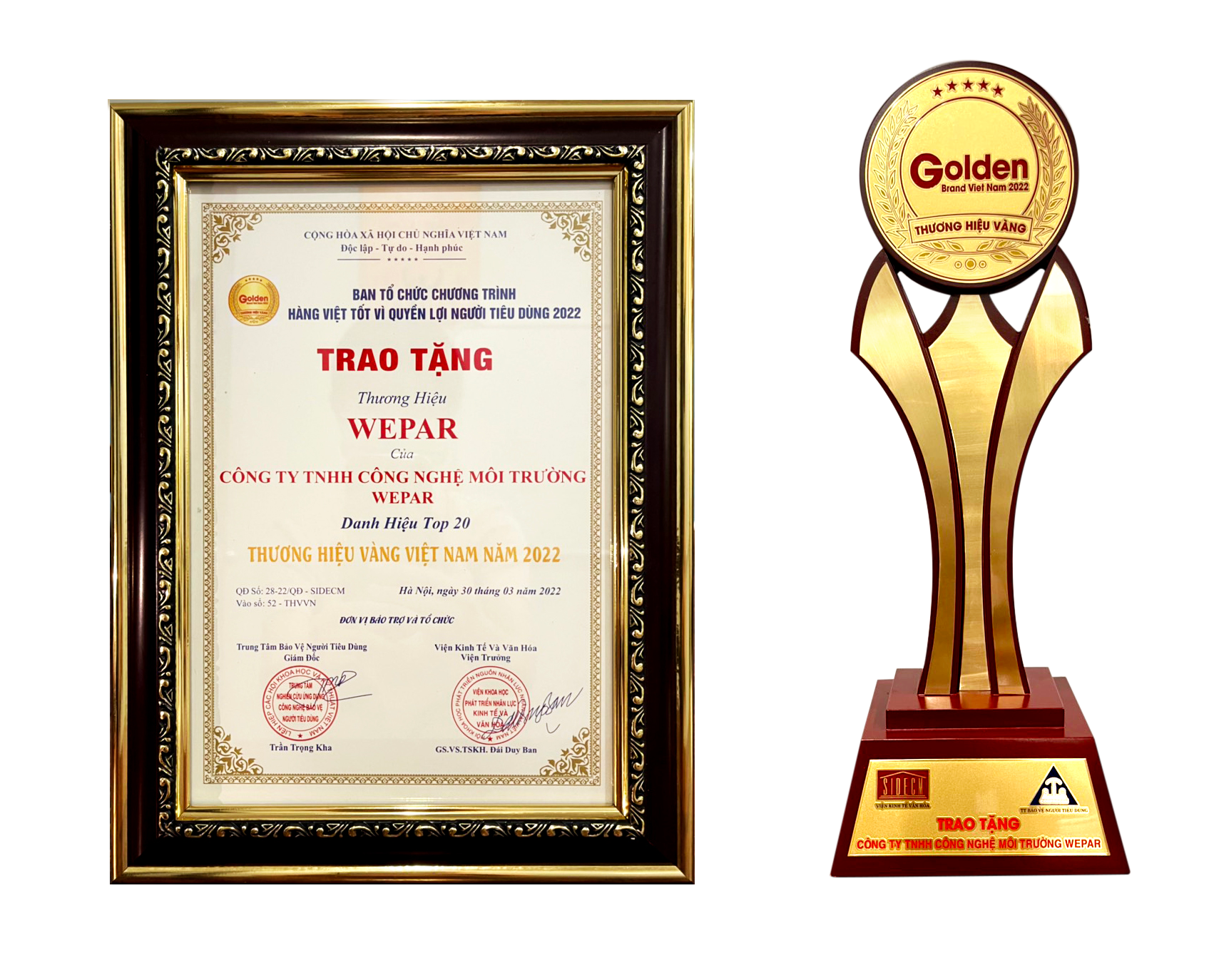 WEPAR – Tự hào Top 20 Thương hiệu Vàng Việt Nam
