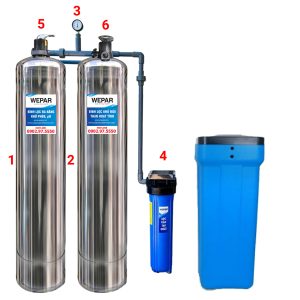 Hệ thống lọc tổng đầu nguồn 2 cột inox